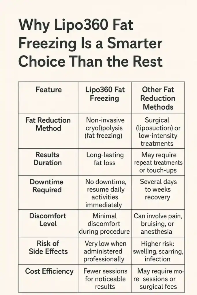 Is it possible to permanently freeze fat cells? 2 Table showing benefits of fat freezing to remove fat cells Earl Shilton from Lipo 360