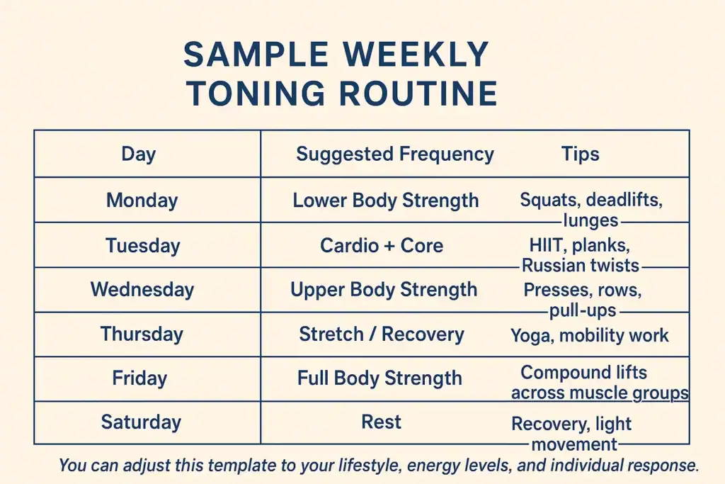 Achieving the Perfect Tone: How Often Should You Exercise for Results? 4 Weekly exercise Earl Shilton plan graphic